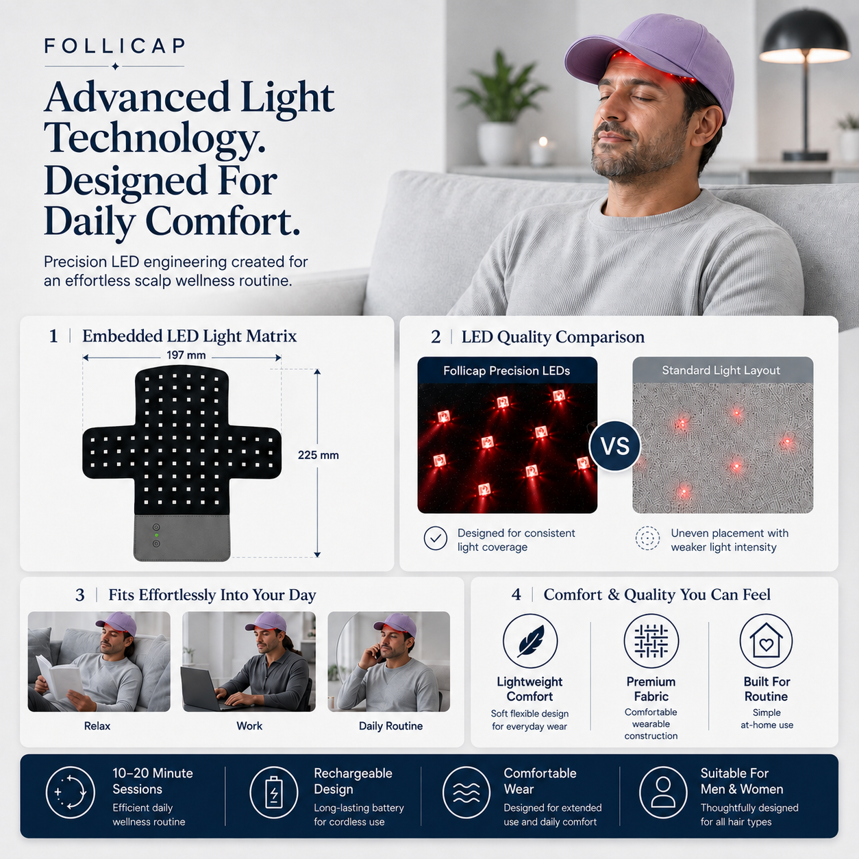 Follicap LED Hair Growth Therapy Cap