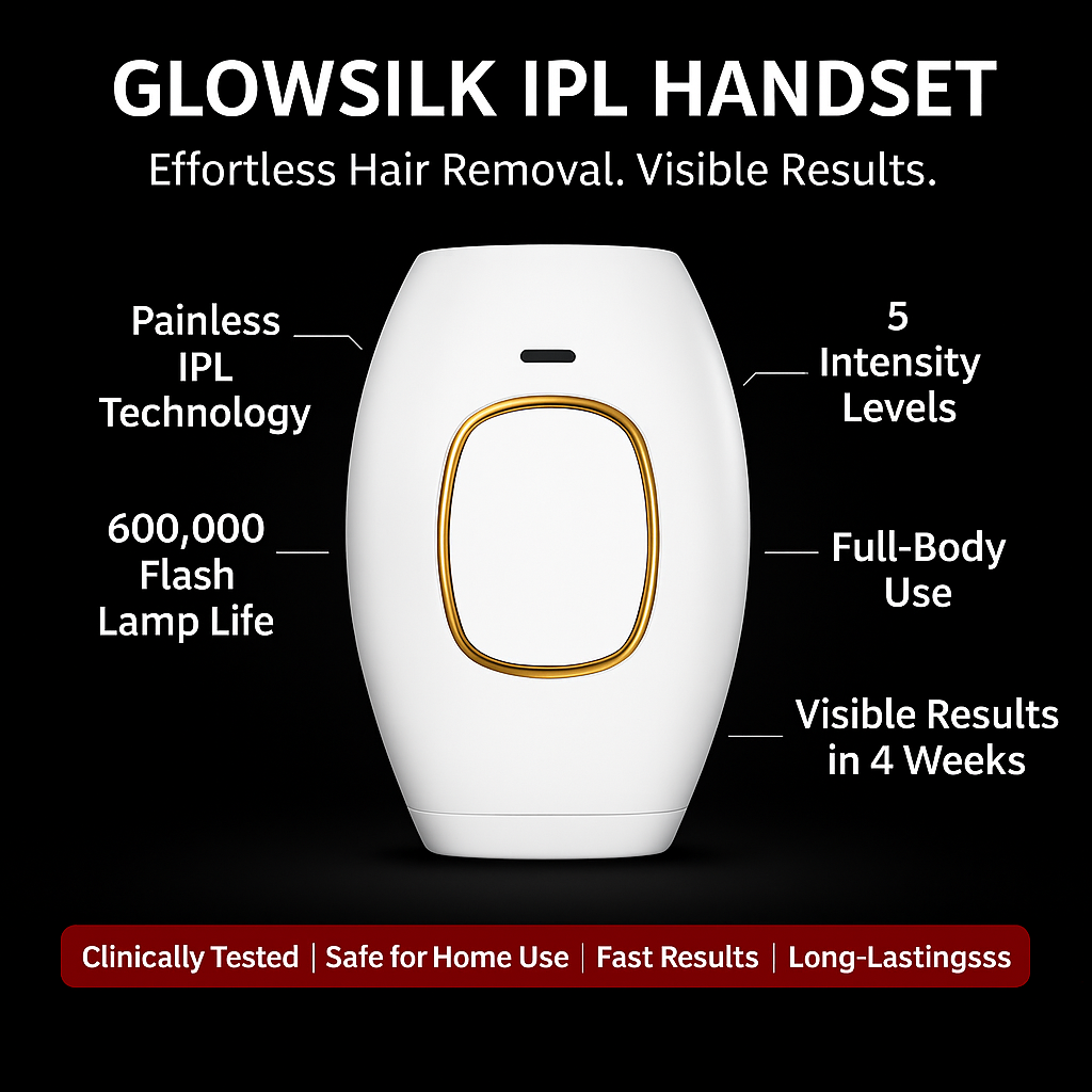 GlowSilk IPL Hair Removal Handset – Smooth Skin at Home