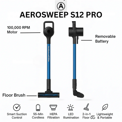 AeroSweep S12 Pro – Ultra-Light Cordless Vacuum