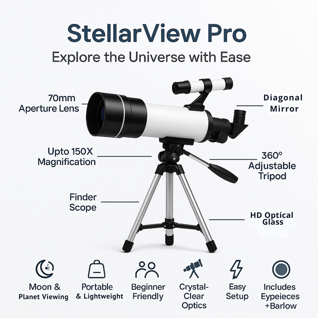 StellarView Pro – 150X HD Astronomical Telescope with Tripod